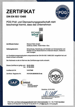 Zertifikate EN ISO 13485